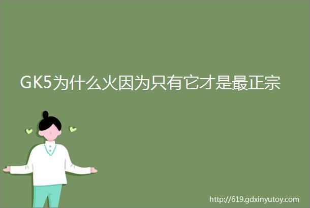 GK5为什么火因为只有它才是最正宗