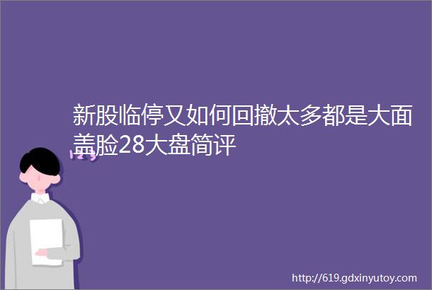 新股临停又如何回撤太多都是大面盖脸28大盘简评